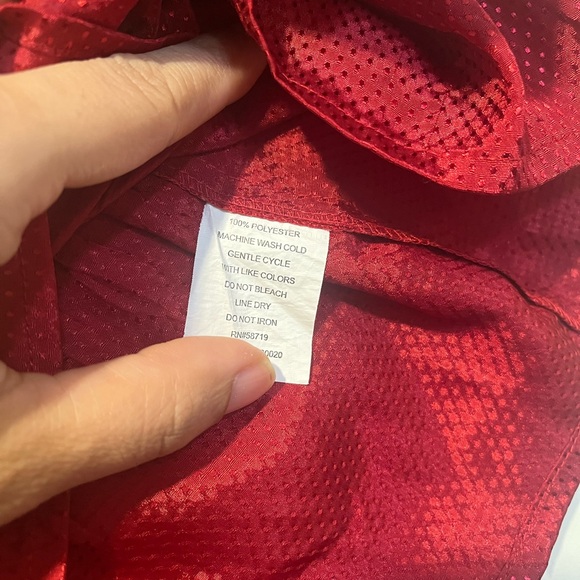 NY Collection Vibrant Red Ruffle Blouse - Picture 7 of 7